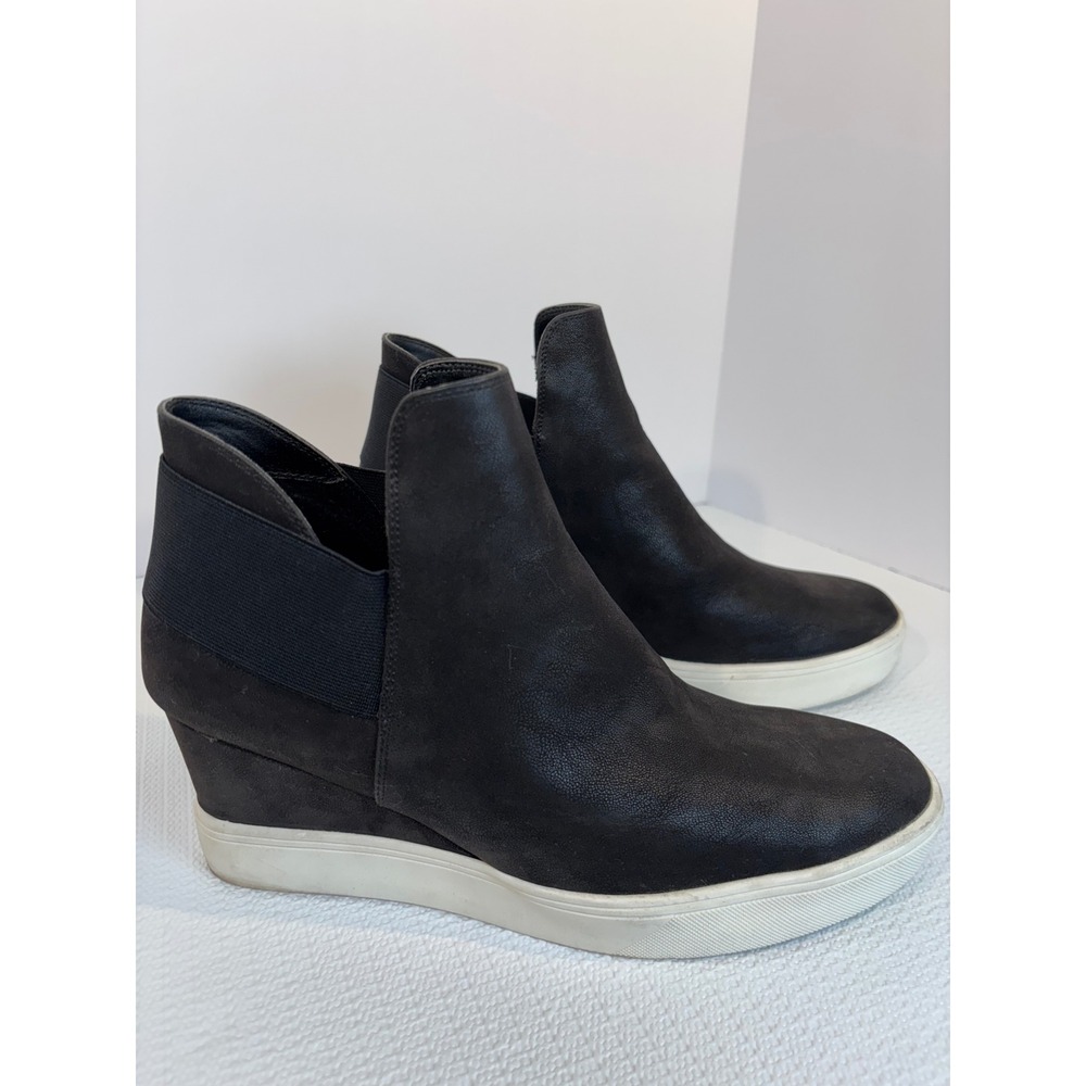 Maurice's Black Wedge Heel Ankle Booties Women's Size 11‎ Elastic Sides